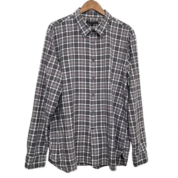 John Varvatos Plaid Long Sleeve Button Up Shirt Size XXL - Picture 7 of 7
